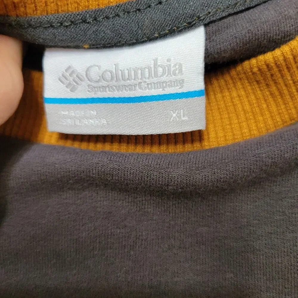 Columbia Jacket Mens XL Pullover Sweatshirt Brown Cotton Comfort Stretch Sweater
